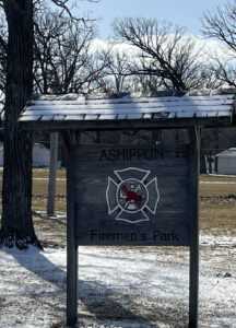 ashippun wisconsin firemans park sign